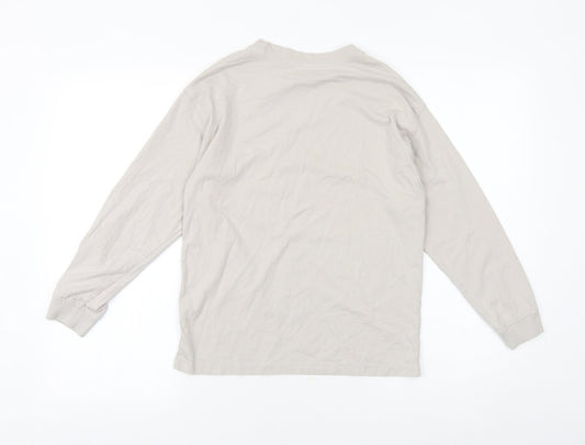 Zara Girls Beige 100% Cotton Basic T-Shirt Size 10 Years Round Neck Pullover