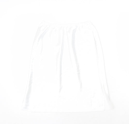 Marks and Spencer Womens White Polyester A-Line Skirt Size 8