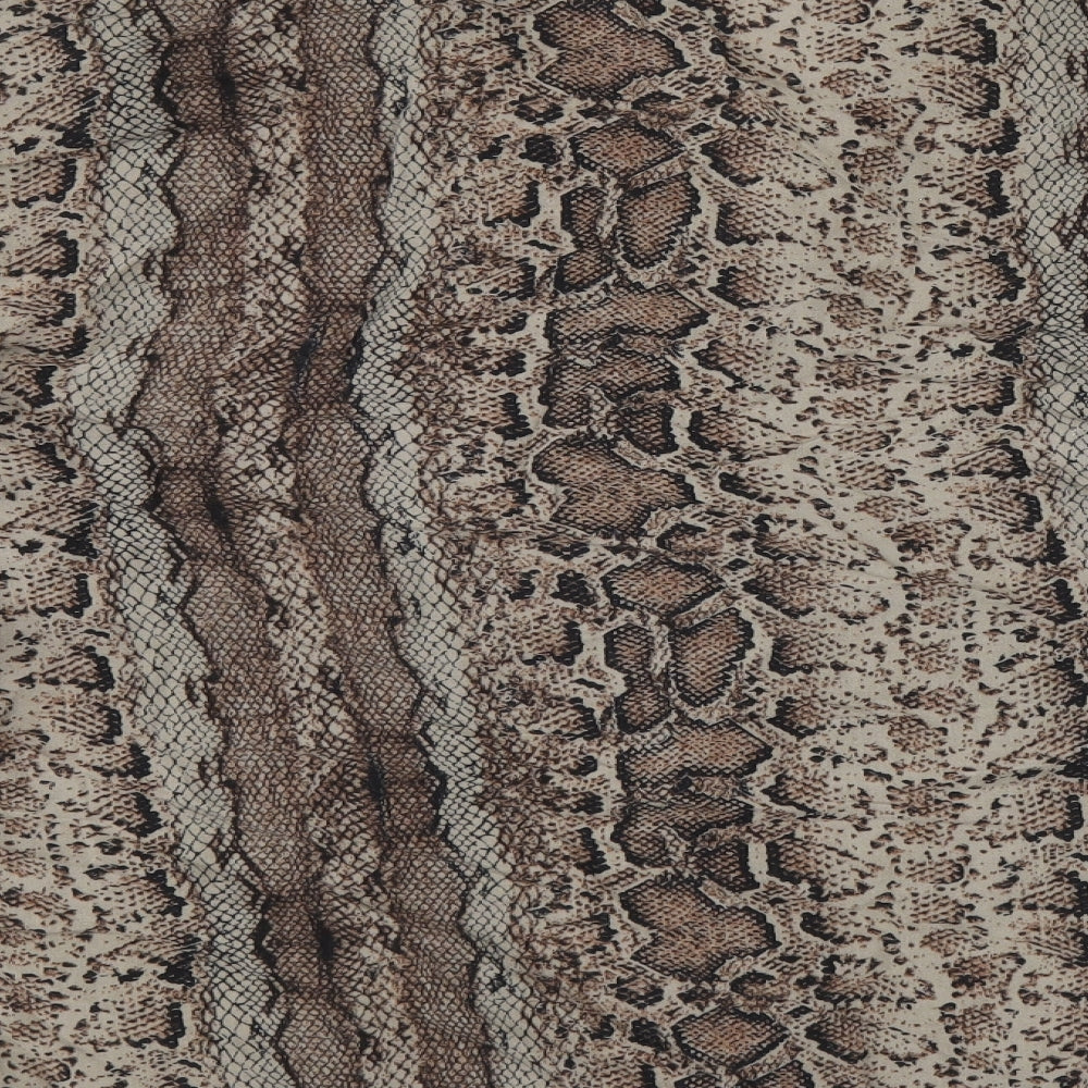 Pull&Bear Womens Brown Animal Print Viscose Basic Button-Up Size M Collared - Snake Skin Print