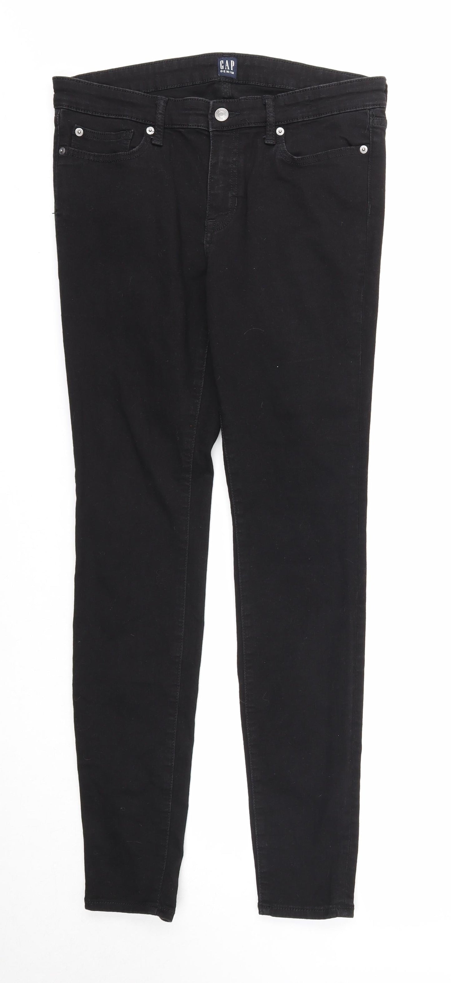 Gap Womens Black Cotton Skinny Jeans Size 30 in Regular Zip