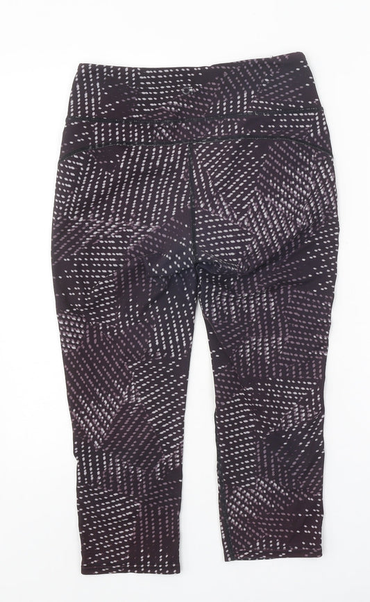 Gap Womens Purple Geometric Polyester Cropped Leggings Size S Regular Pullover