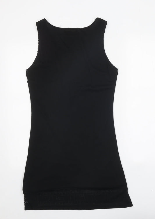 Mirumi Womens Black Polyester A-Line Size M Scoop Neck Pullover