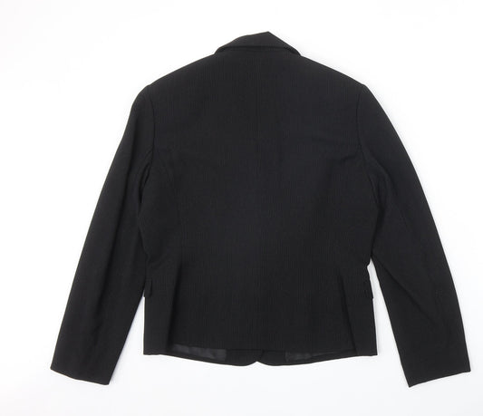 NEXT Womens Black Polyester Jacket Blazer Size 12