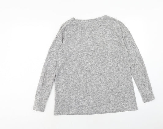 Atmoshere Womens Grey Round Neck Polyester Pullover Jumper Size 10