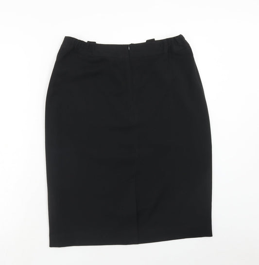 Simply Be Womens Black Polyester Straight & Pencil Skirt Size 12 Zip