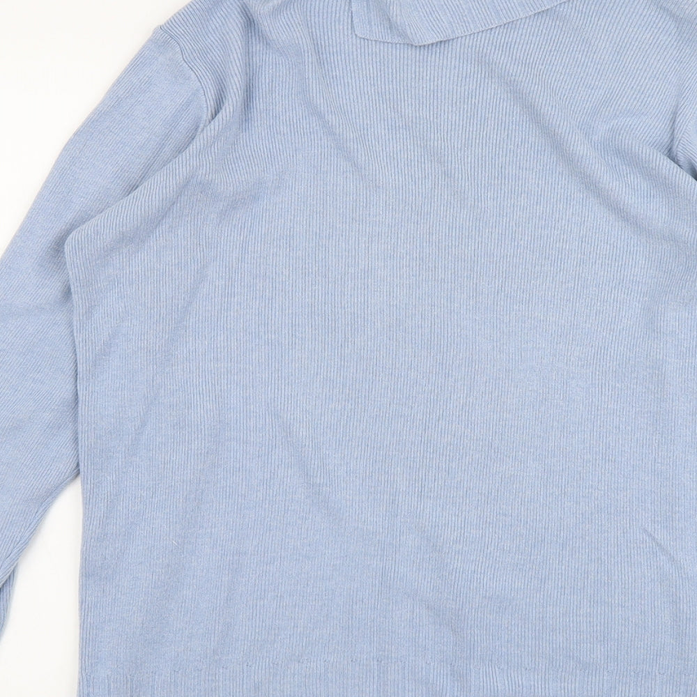 Marks and Spencer Womens Blue Roll Neck Modal Pullover Jumper Size 12