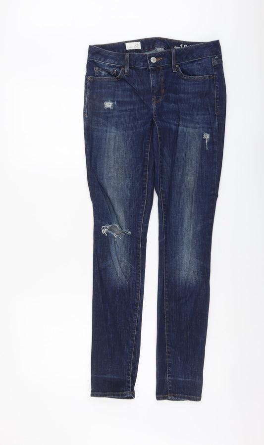 Gap Womens Blue Cotton Skinny Jeans Size 26 in L31 in Regular Button