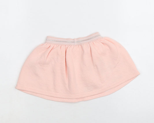 SoCute Girls Pink Cotton Skater Skirt Size 9-12 Months Pull On