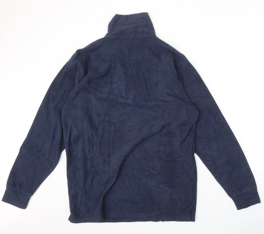 Preworn Womens Blue Polyester Pullover Sweatshirt Size M Zip
