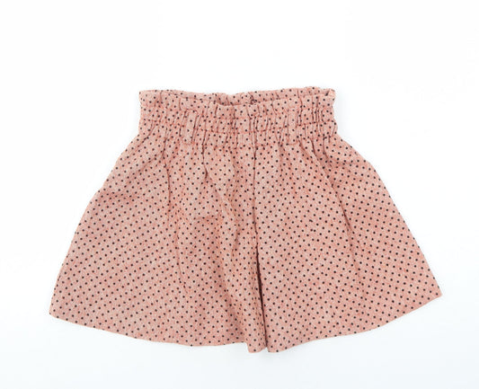 Lily.J London Womens Pink Polka Dot Viscose Skater Skirt One Size