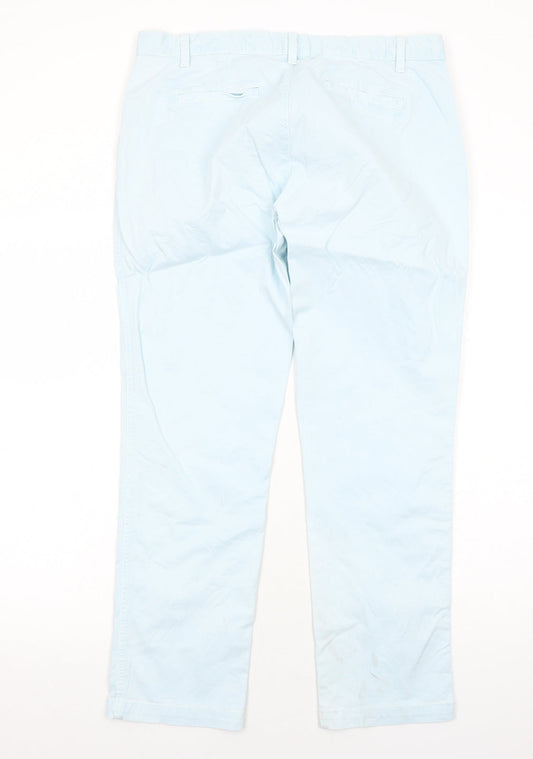 Gap Womens Blue Cotton Trousers Size 10 Regular Zip