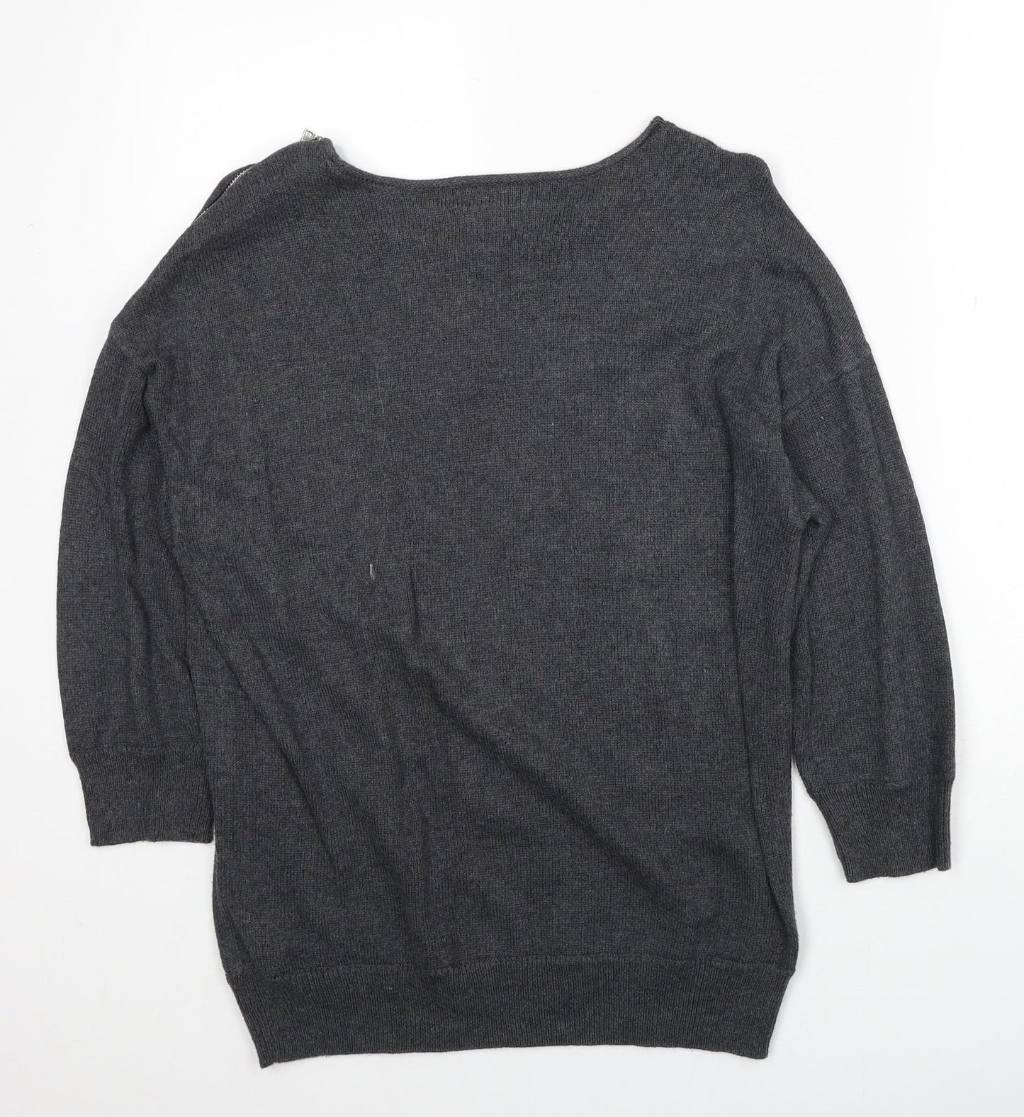 Gap Womens Grey Cotton Basic Blouse Size M Boat Neck