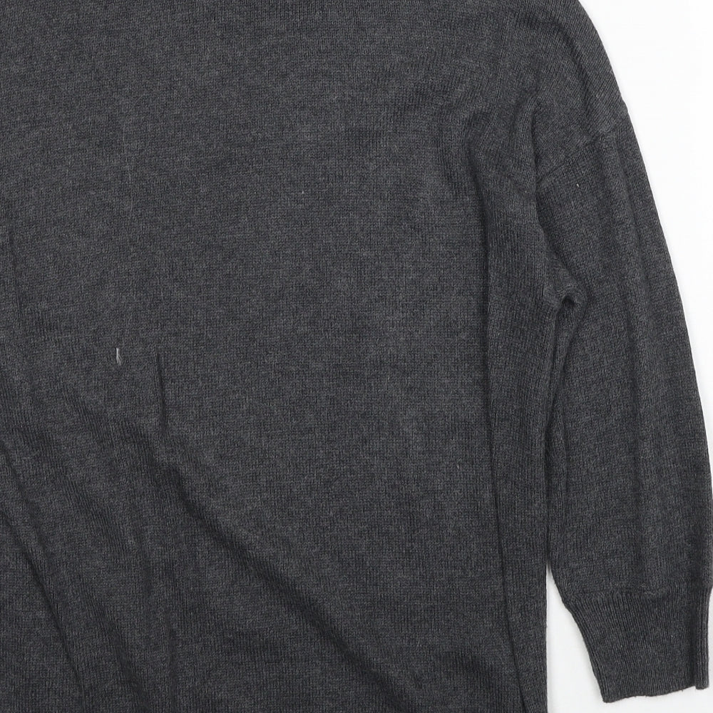 Gap Womens Grey Cotton Basic Blouse Size M Boat Neck