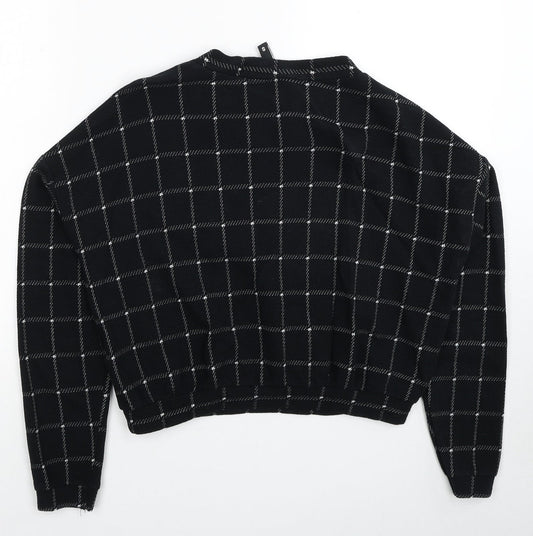 Divided by H&M Womens Black Check Cotton Pullover Sweatshirt Size S Pullover