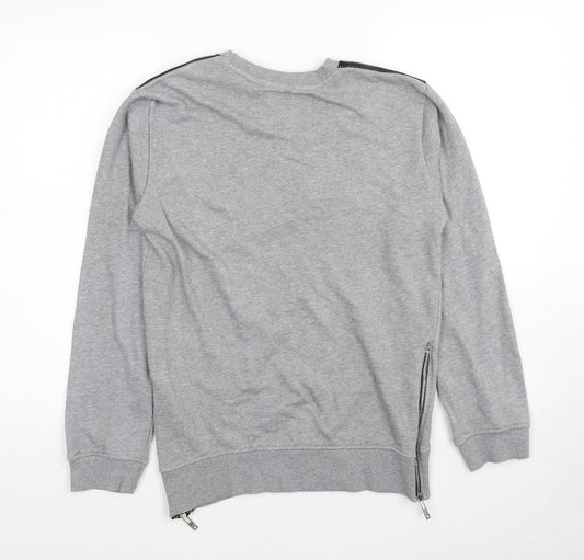 King Kouture Mens Grey Cotton Pullover Sweatshirt Size S