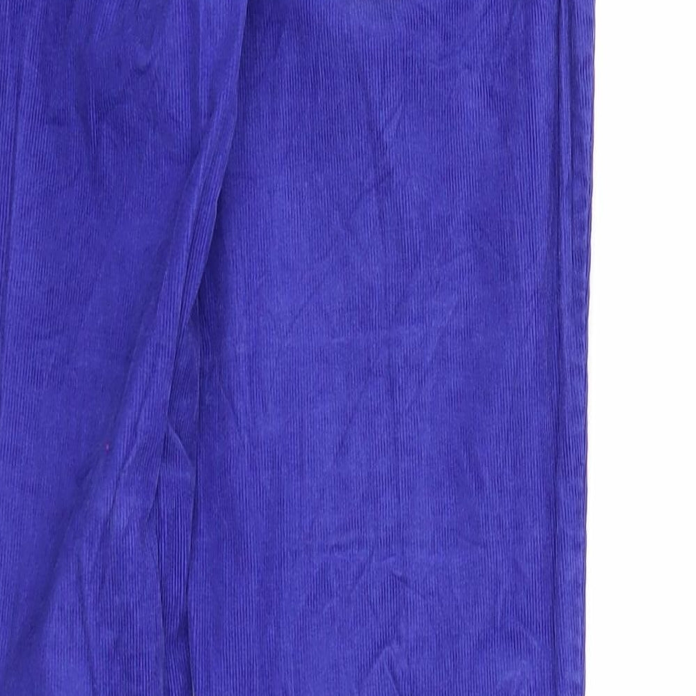 H&M Womens Blue Cotton Trousers Size 8 Regular Zip