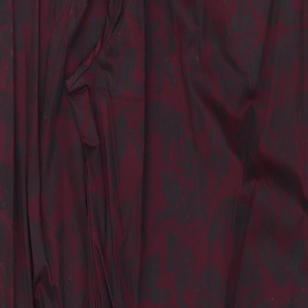 John Lewis Womens Purple Geometric Cotton Trousers Size XL Regular