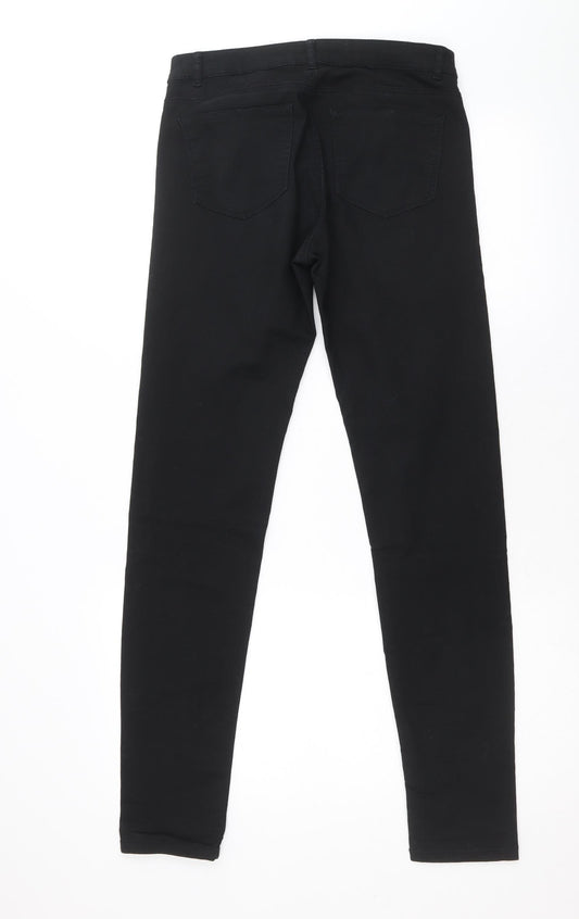 H&M Womens Beige Cotton Skinny Jeans Size 10 Regular Zip