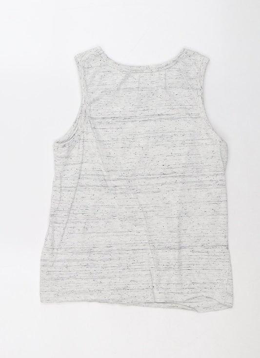 NEXT Boys Grey Cotton Basic Tank Size 8 Years Round Neck Pullover