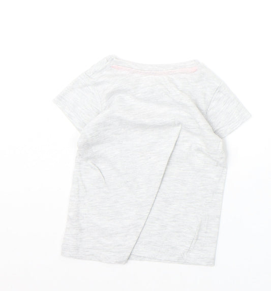 Pep&Co Girls Grey Cotton Pullover T-Shirt Size 9-12 Months Boat Neck Pullover - Little Princess