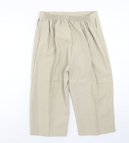 Preworn Womens Beige Polyester Trousers Size 10 Regular