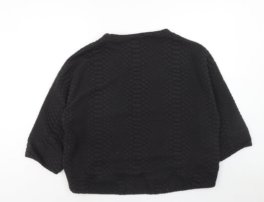 Dixie Womens Black Geometric Polyester Pullover Sweatshirt Size M Pullover