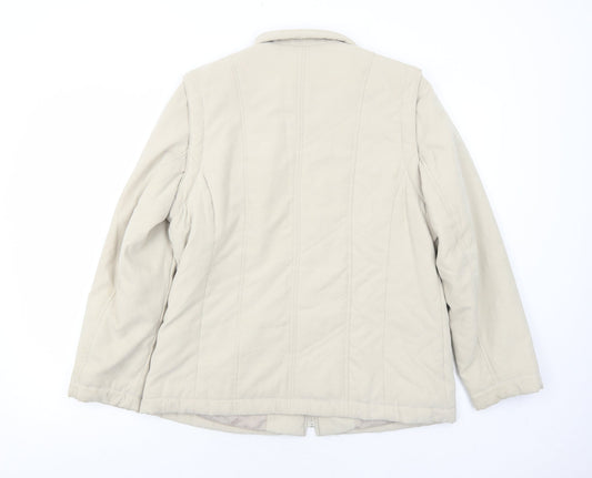 Elegance Womens Beige Jacket Size 14 Zip
