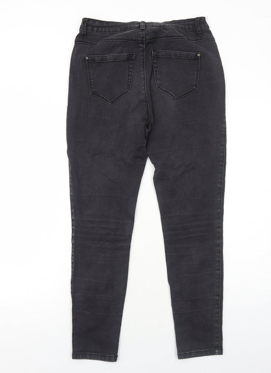 Only Womens Black Cotton Skinny Jeans Size L Regular Zip
