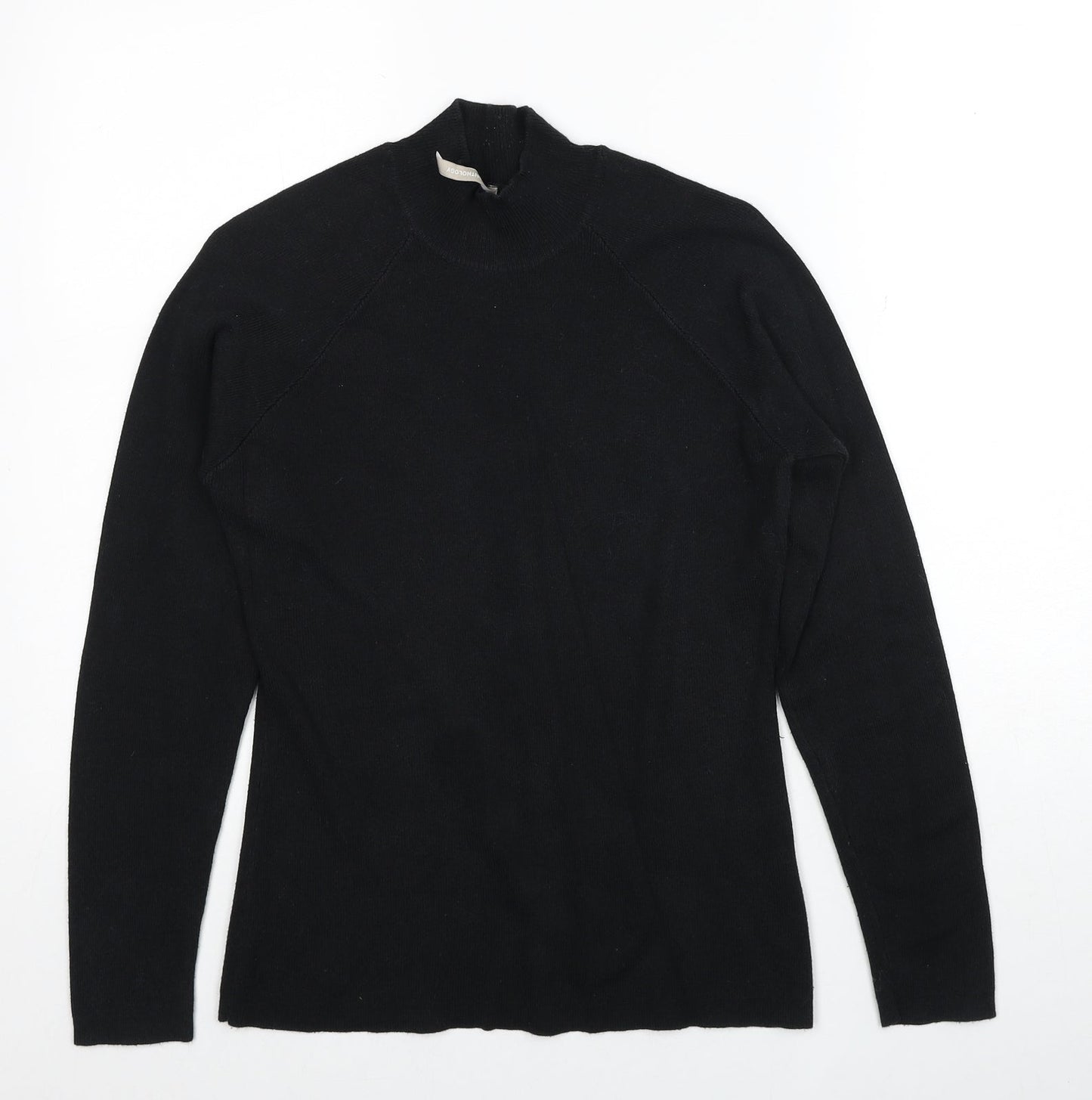 Anthology Womens Black High Neck Cotton Pullover Jumper Size 12 - Size 12-14