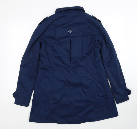 H&M Womens Blue Pea Coat Coat Size 10 Button