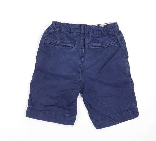 Gap Boys Blue Cotton Chino Shorts Size 7 Years Regular Zip