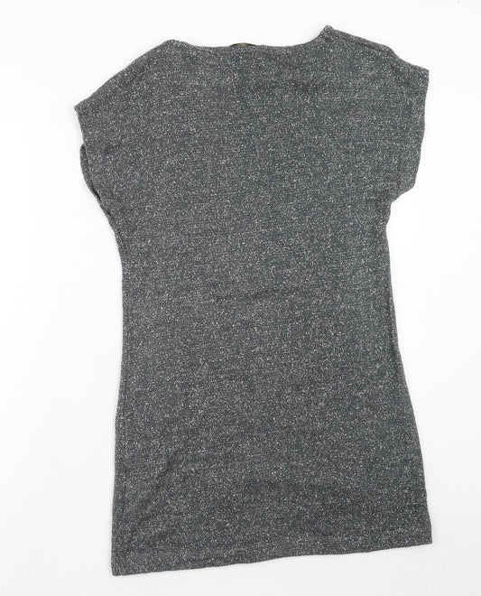 Original Womens Grey Acrylic A-Line Size M Round Neck Pullover