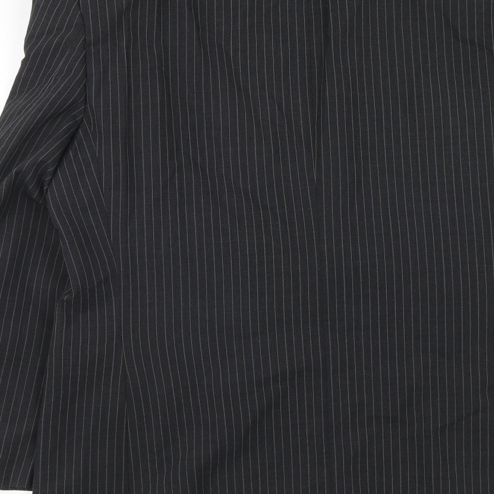 Marks and Spencer Mens Grey Striped Polyester Jacket Suit Jacket Size 42 Regular