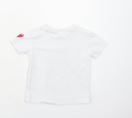 John Lewis Girls White Cotton Basic T-Shirt Size 2 Years Round Neck Pullover - Give A Little Love