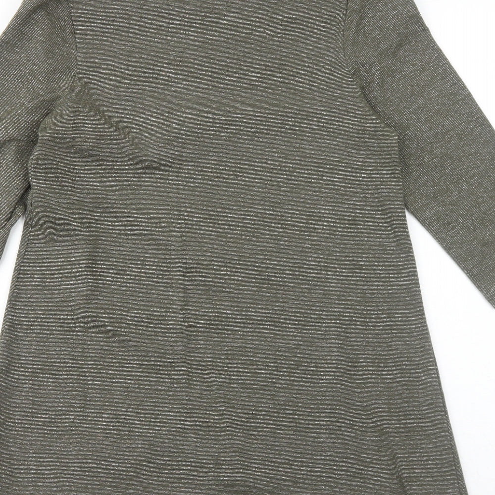 Topshop Womens Green Modal A-Line Size 12 Boat Neck Pullover