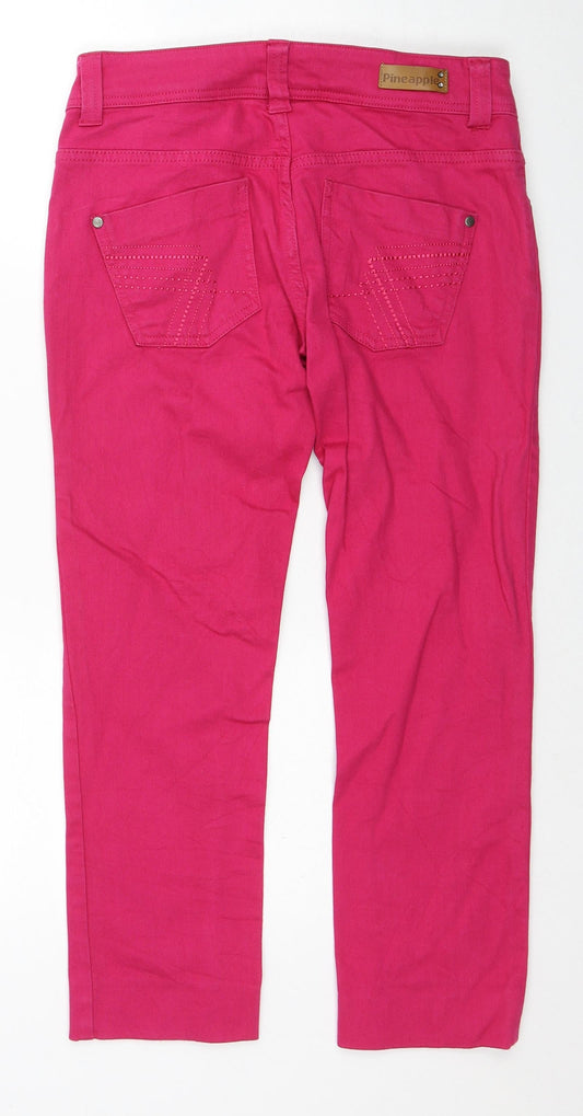 Pineapple Womens Pink Cotton Straight Jeans Size 8 Regular Zip