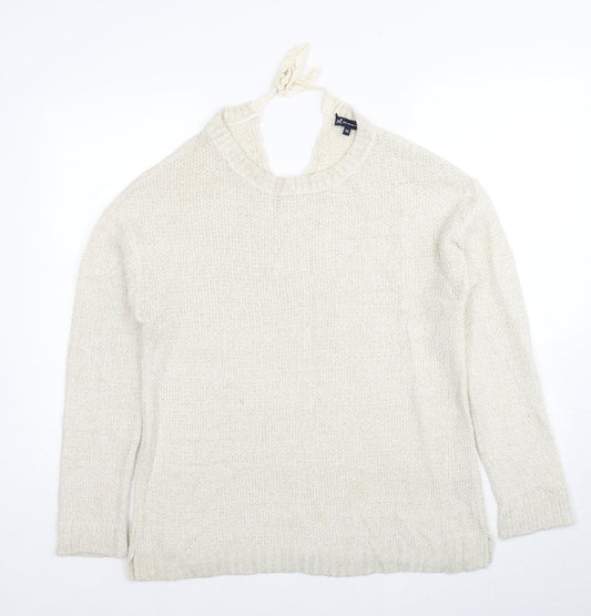 Crew Clothing Womens Ivory Round Neck Acrylic Pullover Jumper Size 10