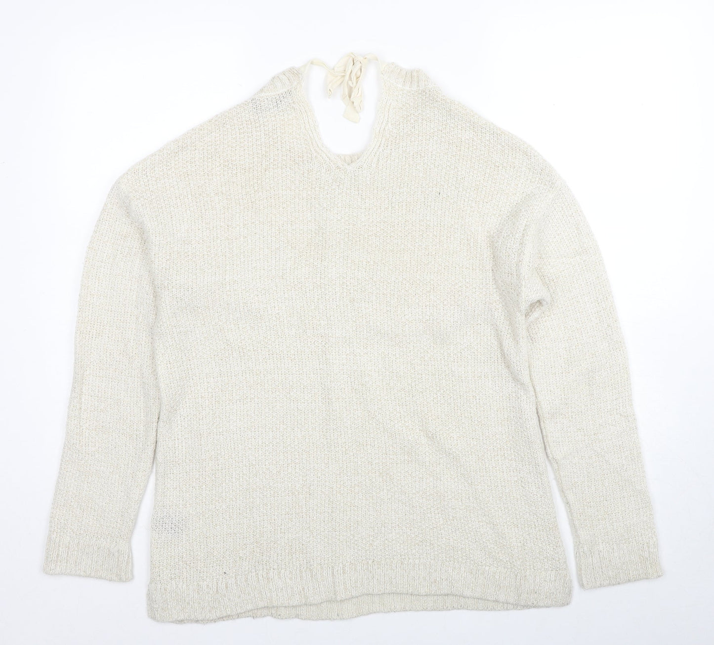 Crew Clothing Womens Ivory Round Neck Acrylic Pullover Jumper Size 10