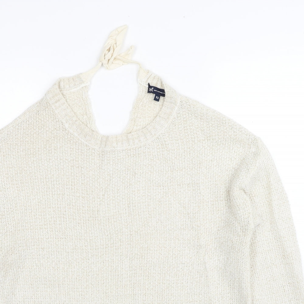 Crew Clothing Womens Ivory Round Neck Acrylic Pullover Jumper Size 10