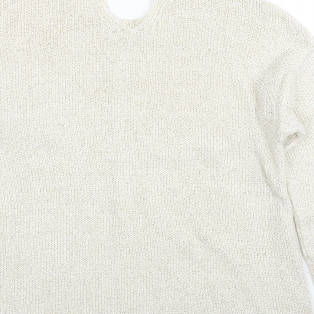 Crew Clothing Womens Ivory Round Neck Acrylic Pullover Jumper Size 10