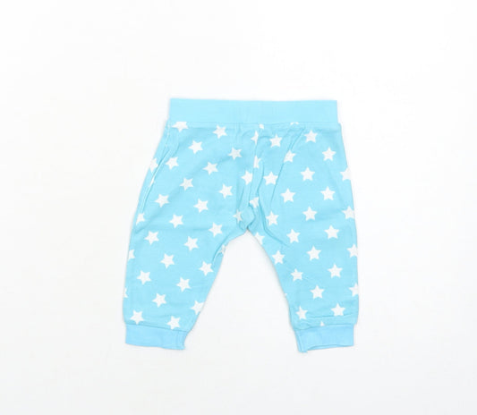 Matalan Boys Blue Cotton Jogger Jeans Size 3-6 Months Pullover - Star Pattern