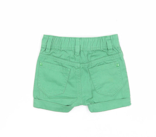 PEP&CO Boys Green Cotton Cropped Trousers Size 9-12 Months Button - Shorts