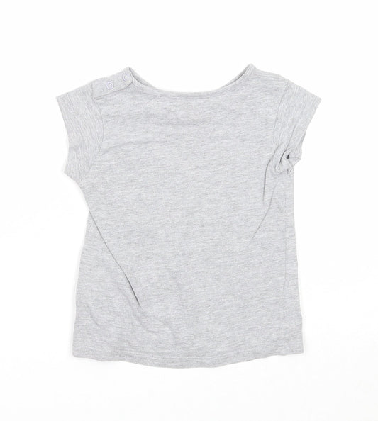 Preworn Girls Grey Cotton Basic T-Shirt Size 12-18 Months Round Neck Pullover - My Little Pony, Size 12-24 months