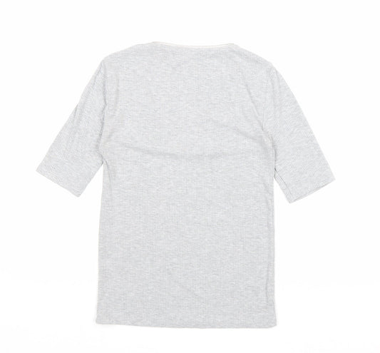 Womens UK Size S Stradivarius Grey Polyester T-Shirt