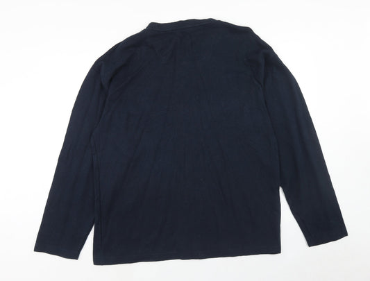 Unity Mens Blue V-Neck Cotton Pullover Jumper Size M Long Sleeve