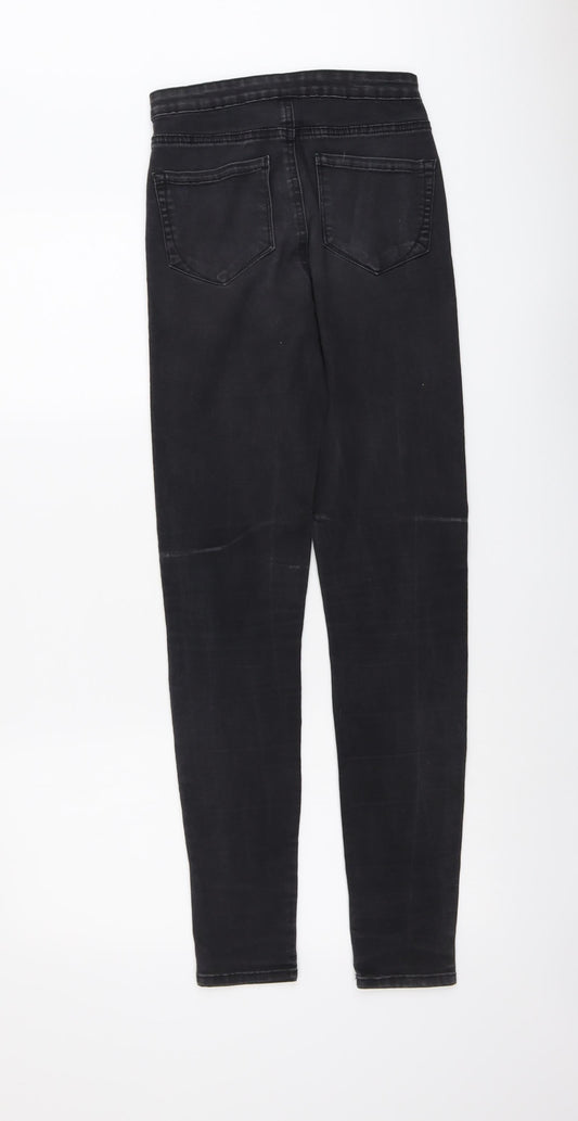 Denim & Co. Womens Black Cotton Jegging Jeans Size 8 L31 in Regular Button