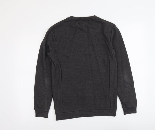 Zara Mens Grey Polyester Pullover Sweatshirt Size S
