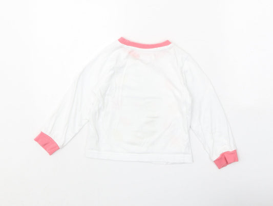 Easter Girls White 100% Cotton Basic T-Shirt Size 2-3 Years Round Neck Pullover - Easter Bunny
