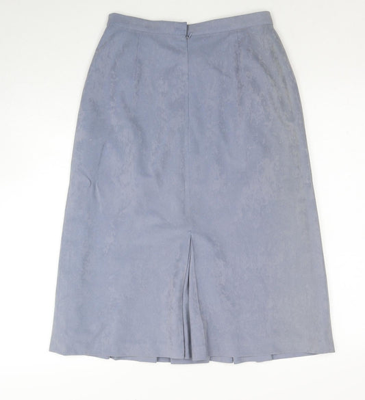Preworn Womens Blue Polyester A-Line Skirt Size 28 in Zip