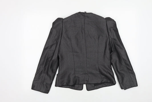 atentif Womens Grey Polyester Jacket Blazer Size 10 - Shoulder Detail